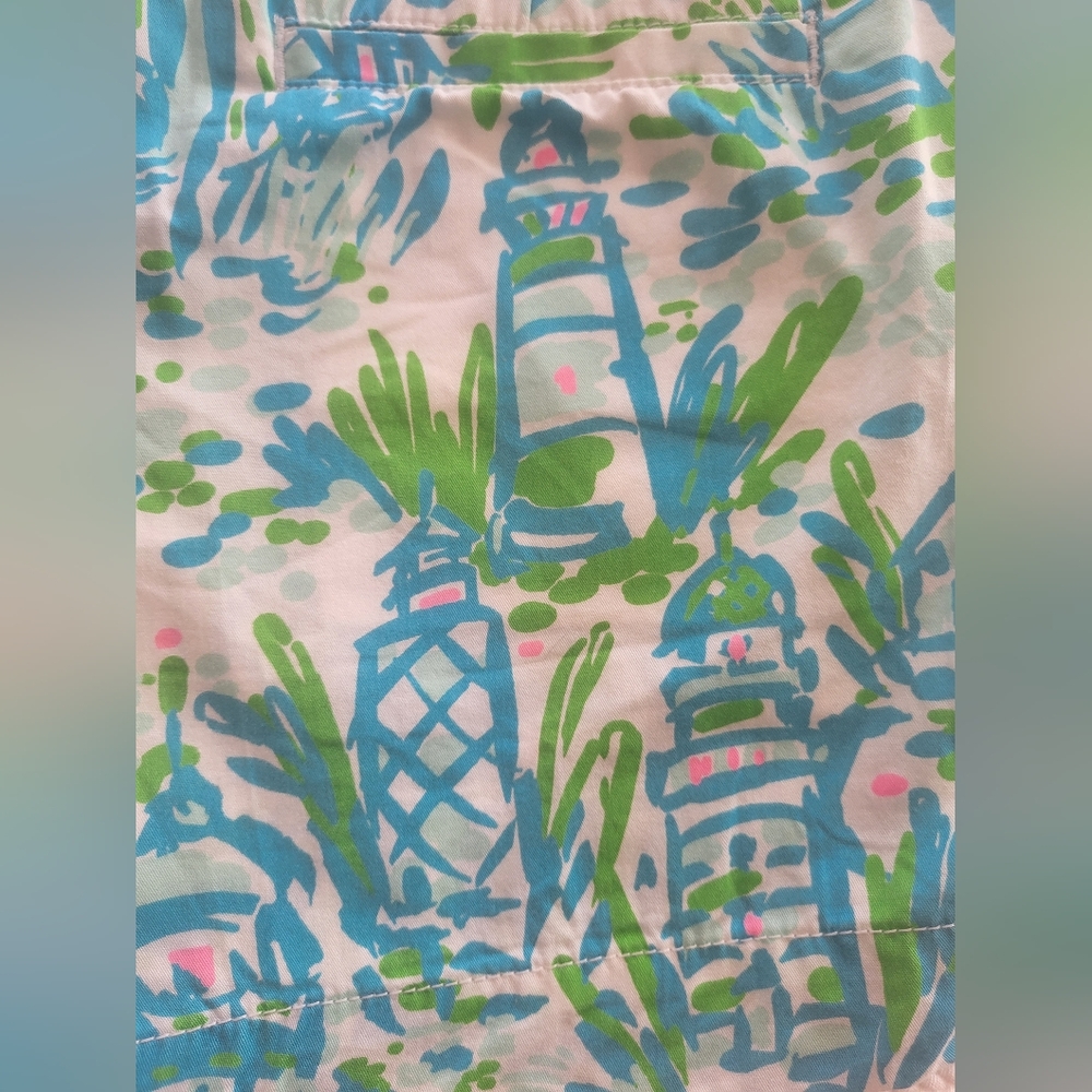 Lilly Pulitzer Blue and Green Printed Shorts - Picture 7 of 7